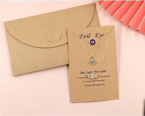 img 1 attached to 🧿 Baydurcan Dainty Evil Eye & Hamsa Necklace Set: Turkish Blue Eye Hand Pendant Jewelry for Protection - 3pcs Lucky Gift for Women Girls