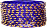 💙 jd'z collection blue glass bangles for women & girls - traditional indian jewelry set for ethnic daily wear, bridal bangles for indian marriage (set of 12) logo