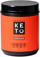 🥛 perfect keto pure whey protein powder - isolate, 100% grass-fed meal replacement shake, delicious chocolate flavor, no artificial ingredients, gluten-free, soy-free, non-gmo logo