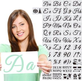 img 3 attached to 🎨 Reusable Alphabet Stencils for Chalkboard Art: Painting, Drawing & Craft Supplies