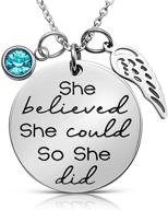 🌟 she believed she could so she did" inspirational mantra quote pendant charm necklace - encouragement jewelry gift for girls, teens, and women logo