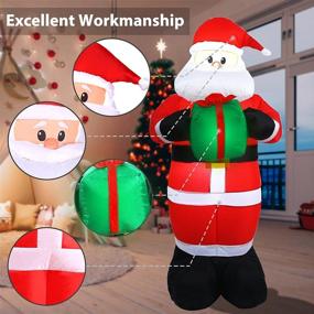 img 1 attached to 5-FT Outdoor Christmas Inflatables Santa Claus Decorations with White LED Lights - Ideal Blow-Up Yard Decor for Indoor/Outdoor Christmas Decorations, Holiday Parties, Xmas, Yard, Garden