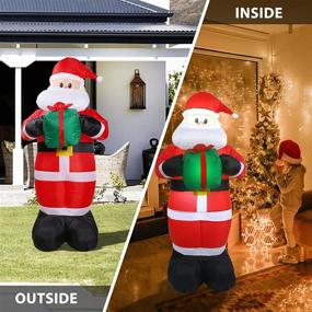 img 3 attached to 5-FT Outdoor Christmas Inflatables Santa Claus Decorations with White LED Lights - Ideal Blow-Up Yard Decor for Indoor/Outdoor Christmas Decorations, Holiday Parties, Xmas, Yard, Garden