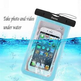 img 1 attached to 📱 iBarbe Waterproof Case 4 Pack - Universal Cell Phone Dry Bag Pouch for iPhone X/8/7/6S, Samsung Galaxy Note/S9/S8 - Underwater Cover for Phones up to 5.7 inch - Skeyblue