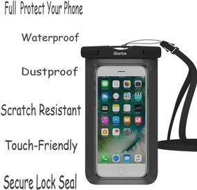 img 3 attached to 📱 iBarbe Waterproof Case 4 Pack - Universal Cell Phone Dry Bag Pouch for iPhone X/8/7/6S, Samsung Galaxy Note/S9/S8 - Underwater Cover for Phones up to 5.7 inch - Skeyblue