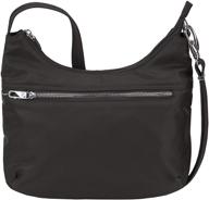 женская сумка travelon onyx с защитой от кражи - модель hobo, универсальный размер. логотип