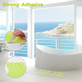 img 2 attached to Luminous Bathtub Non Slip Stickers - Anti Skid Treads Tape with Premium Scraper | Glow in The Dark Tape | 24 pcs Adhesive Shower Slip Strip for Bath, Boats, Stairs, Swimming Pools, and Health Clubs