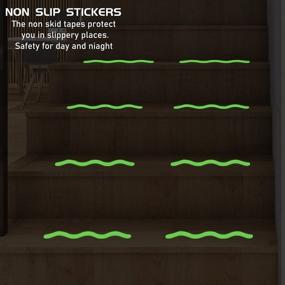 img 1 attached to Luminous Bathtub Non Slip Stickers - Anti Skid Treads Tape with Premium Scraper | Glow in The Dark Tape | 24 pcs Adhesive Shower Slip Strip for Bath, Boats, Stairs, Swimming Pools, and Health Clubs