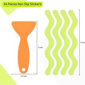 img 3 attached to Luminous Bathtub Non Slip Stickers - Anti Skid Treads Tape with Premium Scraper | Glow in The Dark Tape | 24 pcs Adhesive Shower Slip Strip for Bath, Boats, Stairs, Swimming Pools, and Health Clubs