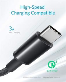 img 2 attached to Анкер Премиум USB-кабель типа C из нейлона – комплект из 3 штук, длиной 6 футов, быстрая зарядка USB-C до USB-A кабеля для Samsung Galaxy, LG и других устройств (черный)