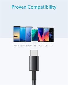 img 3 attached to Анкер Премиум USB-кабель типа C из нейлона – комплект из 3 штук, длиной 6 футов, быстрая зарядка USB-C до USB-A кабеля для Samsung Galaxy, LG и других устройств (черный)