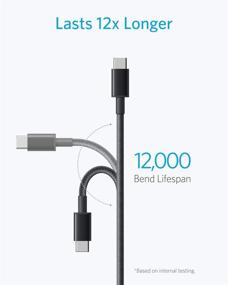 img 1 attached to Анкер Премиум USB-кабель типа C из нейлона – комплект из 3 штук, длиной 6 футов, быстрая зарядка USB-C до USB-A кабеля для Samsung Galaxy, LG и других устройств (черный)