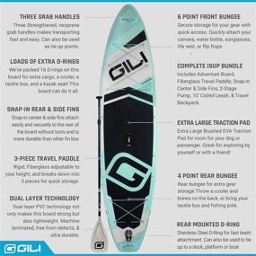 img 3 attached to 🏄 GILI Adventure Inflatable Stand Up Paddle Board: Lightweight, Durable Touring SUP: Find 11' or 12' Long x 32" x 6" Thick Boards with Wide & Stable Stance