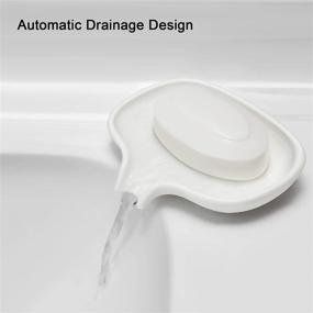 img 3 attached to 🧼 SUBEKYU Silicone Soap Dish Set for Bathroom and Kitchen Sink - Includes 2 White Soap Holders with Draining Tray for Shower and Bar Soaps