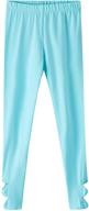 🎀 noomelfish girls cotton bow leggings: soft & stretchy ankle length tights pants (4-12 years) logo
