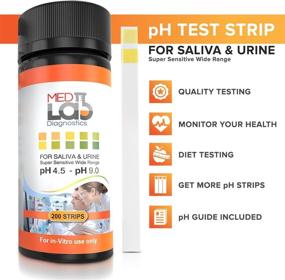 img 2 attached to 📊 Precise pH Test Strips 4.5 to 9.0 (200 ct) for Accurate Urine and Saliva Body pH Analysis. Urinalysis Reagent Test Strips for Optimal Acidity and Alkalinity Evaluation. Ideal for Alkaline Diet Food and Acid pH Testing