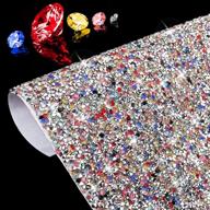 🎉 bling crystal resin rhinestones sticker sheet - diy glitter decoration for shoes, clothing, phone cases & more (multicolor, 15.7 x 9.4 inch) logo