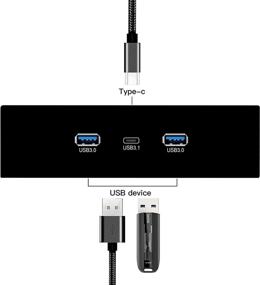 img 3 attached to 🔌 EZDIY-FAB USB3.1 Gen2 Type-C и USB3.0 Type-A 2-портовая 5.25-дюймовая передняя панель с разъемом 20-пинового коннектора и металлической передней панелью USB-хаба - кабель длиной 73 см