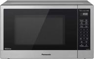 powerful and efficient panasonic compact microwave oven with 1200 watts, sensor cooking, popcorn button, quick 30sec, turbo defrost - nn-sn67ks - 1.2 cu. ft. (stainless steel / silver) логотип