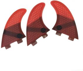 img 4 attached to 🏄 High-Performance UPSURF Fibreglass Double Tabs Fins for Thruster Surfboards - M Size (3 Fins) in Multiple Color Options