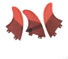 img 3 attached to 🏄 High-Performance UPSURF Fibreglass Double Tabs Fins for Thruster Surfboards - M Size (3 Fins) in Multiple Color Options