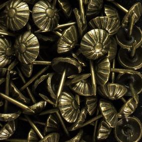 img 4 attached to 🛋️ 100 Pcs of Antique Brass Daisy Upholstery Tacks - 7/16" Head Diameter - Furniture Nails & Pins by decotacks