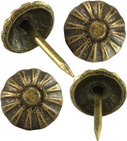img 1 attached to 🛋️ 100 Pcs of Antique Brass Daisy Upholstery Tacks - 7/16" Head Diameter - Furniture Nails & Pins by decotacks