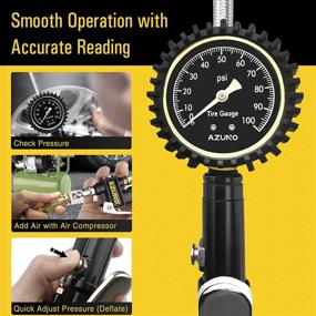 img 1 attached to 🔧 AZUNO Tire Inflator with Pressure Gauge - 100 PSI Air Compressor Accessories with Steel Hose Lock and Quick Connect Coupler