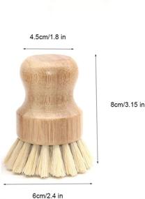 img 1 attached to Pack of 2 Wobye Bamboo Scrub Brushes with Natural Sisal Bristles for Effective Kitchen Cleaning of Cast Iron Pots, Pans, Dishes, Sinks, Bathrooms