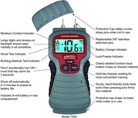 img 2 attached to 🌧️ Calculated Industries AccuMASTER XT 7440 Digital Moisture Meter - Handheld, Pin Type, Backlit LCD Display - Detects Leaks, Dampness, and Moisture in Wood, Walls, Ceilings, Carpet, Firewood