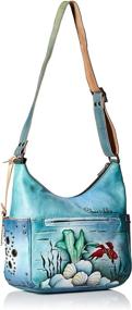 img 3 attached to 👜 Anuschka Classic Hobo Bag with Convenient Side Pockets for Women - Handbags and Wallets