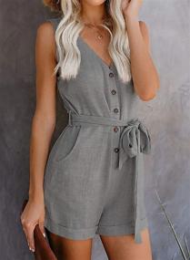 img 2 attached to 👗 Slay with Style: Acelitt Sleeveless Jumpsuit Rompers Playsuit for Women