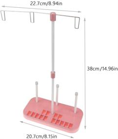 img 3 attached to 🧵 YOKOYAMA Thread Spool Holder Stands - Set of 2 PCS (White & Pink) for Enhanced Domestic Embroidery Sewing Machine Accessories