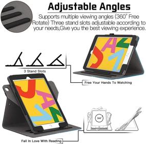 img 3 attached to 📱 360 Degree Rotating Smart PU Leather Stand Cover for New iPad (2021/2020/2019 Model, 9/8/7 Generation) 10.2 Inch - Auto Wake/Sleep Feature Included