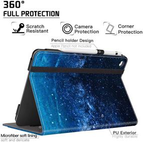 img 1 attached to 📱 360 Degree Rotating Smart PU Leather Stand Cover for New iPad (2021/2020/2019 Model, 9/8/7 Generation) 10.2 Inch - Auto Wake/Sleep Feature Included
