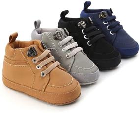 img 3 attached to Meckior Sneakers High Top Walkers Toddler Boys' Shoes