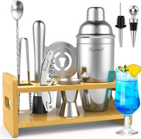 img 4 attached to 🍹 Premium Bartender Kit with Stand: 14-Piece Cocktail Shaker Set for Men Dad, Includes Stainless Steel Bar Tools, Perfect for Home Mixing - Ideal Christmas Stocking Stuffer for Beginners