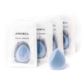 img 4 attached to 🧽 JUNO &amp; Co. Microfiber Velvet Sponge 4-Pack - Latex-Free, Dual Layer Technology, Flawless Makeup Blender for Foundations, Powders, and Creams