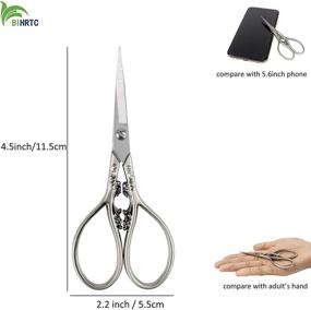 img 3 attached to BIHRTC 4.33 Inches Vintage European Style Stainless Steel Auspicious Clouds Scissors: Perfect for Needlework, Embroidery, Sewing, Craft, Art Work & Everyday Use (Light Grey)