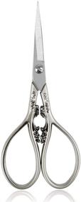 img 4 attached to BIHRTC 4.33 Inches Vintage European Style Stainless Steel Auspicious Clouds Scissors: Perfect for Needlework, Embroidery, Sewing, Craft, Art Work & Everyday Use (Light Grey)