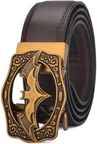img 4 attached to NOOS Vintage Pattern Adjustable Belt，Black Men's Accessories