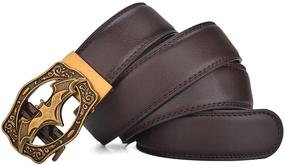 img 2 attached to NOOS Vintage Pattern Adjustable Belt，Black Men's Accessories