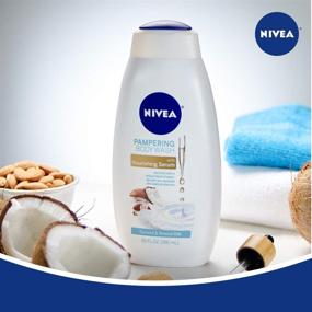 img 2 attached to 🥥 NIVEA Кокосовый и Миндальное молоко для душа | Питательное Сыворотка | Бутылка 20 жидких унций