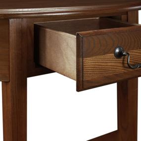 img 1 attached to 🏠 Enhance Your Home's Décor with Leick Home Demilune Console Table – Storage Drawer & Hand Applied Finish in Medium Oak