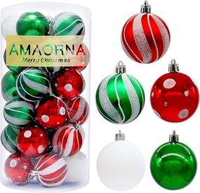 img 4 attached to 🎅 Delightful Elf Christmas Ball Ornaments - 2.36inch, Traditional Shatterproof Xmas Tree Decorations - 30Pcs Red Green & White Hanging Balls for Holiday, Wedding & Party