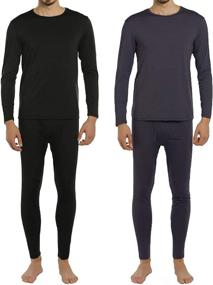img 4 attached to 🔥 Stay Cozy and Warm with ViCherub Men's Thermal Underwear Set - Fleece Lined Long Johns for Ultimate Comfort and Protection - 2 Sets