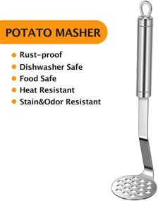 img 2 attached to 🥔 Aliglow Stainless Steel Potato Masher: Perfect Kitchen Tool for Mashing Potatoes, Fruits, and More!