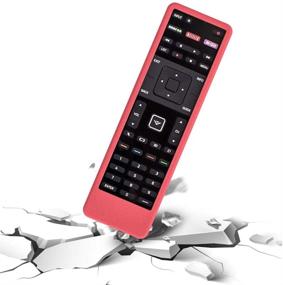 img 1 attached to Чехол для пульта управления SIKAI, совместимый с Vizio XRT510 Smart TV Remote, изготовленный из мягкого силикона, стойкого к ударам, с возможностью стирки, анти-потерянный с петлей для пульта управления (красный)