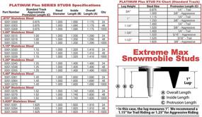 img 3 attached to 🏔️ Высокопроизводительные шипы для снегохода Extreme Max 5001.5394 из нержавеющей стали Platinum Plus - длина 1.625", упаковка из 48 штук