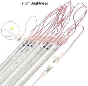 img 1 attached to 🌟 AKNMSOY LED Meteor Shower Lights - Waterproof Falling Rain Drop Lights, Icicle Lights with 11.8inch 8 Tubes, SMD2835 192LEDs for Party, Wedding, Holiday, Christmas Decoration